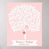 Wedding Guest Book Alternative Tree, 155 leaves Poster (Voorkant)