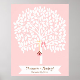 Wedding Guest Book Alternative Tree, 155 leaves Poster