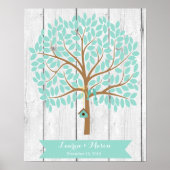 Wedding Guest Book Alternative Tree, 155 leaves Poster (Voorkant)