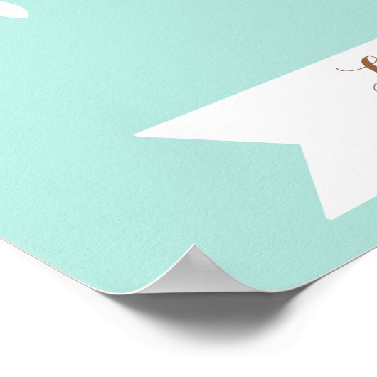 Wedding Guest Book Alternative Tree, blue leaves Poster (Hoek)