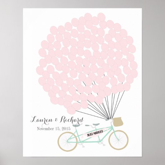 Wedding Guest Book Alternative with cycle Poster (Voorkant)