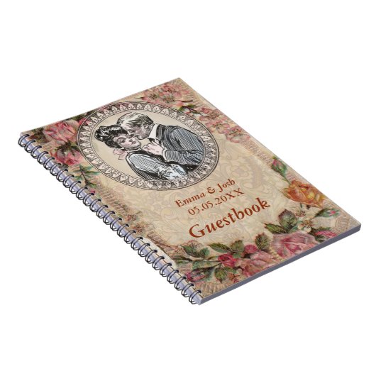 Wedding Guest Book Invitation  Antiek Notitieboek (Rechterzijde)