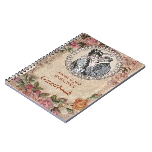 Wedding Guest Book Invitation  Antiek Notitieboek (Linkerzijde)