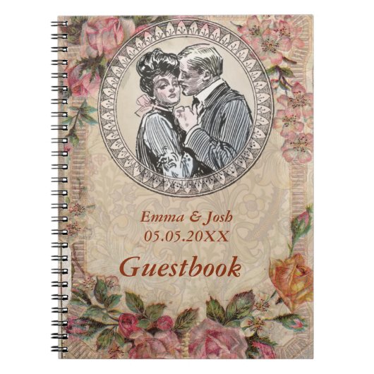 Wedding Guest Book Invitation  Antiek Notitieboek (Voorkant)