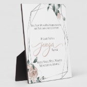 Wedding Guest Book Jenga Piece Dusty Roos Floral 2 Fotoplaat (Zijkant)