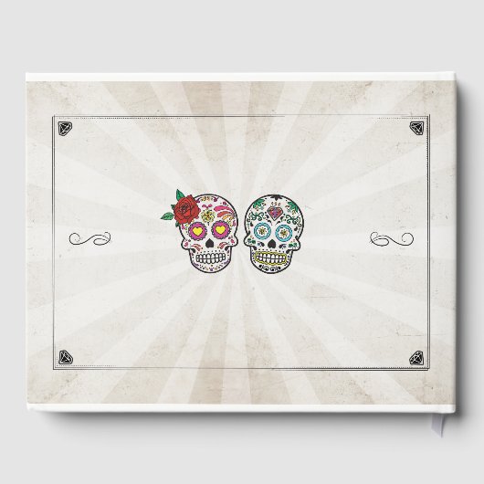 Wedding Guest Book Lights Sugar Skulls Gastenboek (Achterkant)
