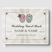 Wedding Guest Book Lights Sugar Skulls Gastenboek (Voorkant)