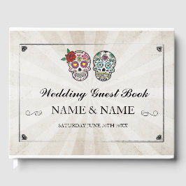 Wedding Guest Book Lights Sugar Skulls Gastenboek
