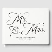 Wedding Guest Book, Mr & Mrs, zwart en wit Gastenboek (Voorkant)