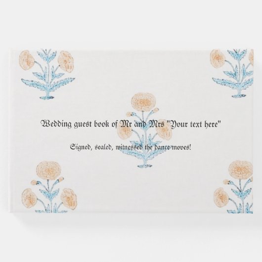 Wedding Guest Book personaliseerbare klassieke art Gastenboek (Voorkant)