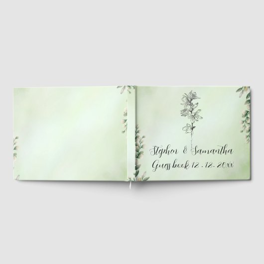 Wedding Guest Book, Personalized Linen Wedding  Gastenboek (Volledig)