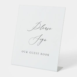 Wedding Guest Book Sign | Please Sign | Tabletop Reclamebord Met Voetstuk