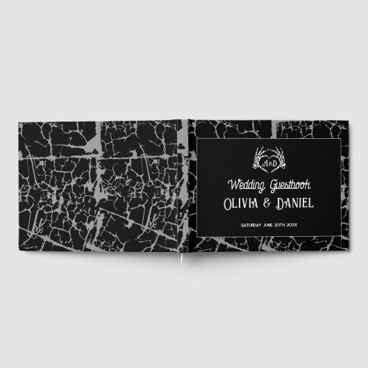 Wedding Guest Book Skeleton Hands Heart Gastenboek (Volledig)