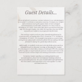 Wedding Guest Details Enclosure Kaart