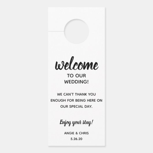 Wedding Guest Doorhanger Welkom & niet storen Deurhanger (Voorkant)