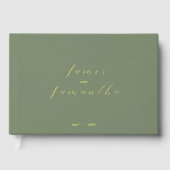 Wedding Guest Folie Notitieboek | Dark Sage Gastenboek (Voorkant)