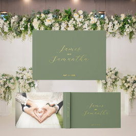Wedding Guest Folie Notitieboek | Dark Sage Gastenboek