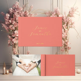 Wedding Guest Folie Notitieboek | donkerkoraal Gastenboek