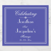 Wedding Guest Gift Script Elegant Mooi Blauw Likeurfles Etiket (Enkel label)