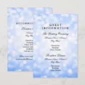 Wedding Guest Information Blue Glitter Lights Informatiekaartje (Voorkant / Achterkant)