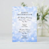 Wedding Guest Information Blue Glitter Lights Informatiekaartje (Staand voorkant)