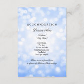 Wedding Guest Information Blue Glitter Lights Informatiekaartje (Achterkant)