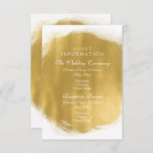 Wedding Guest Information Gold Paint Look Informatiekaartje (Voorkant / Achterkant)