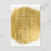 Wedding Guest Information Gold Paint Look Informatiekaartje (Voorkant)