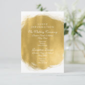 Wedding Guest Information Gold Paint Look Informatiekaartje (Staand voorkant)