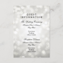 Wedding Guest Information Silver Glitter Lights Informatiekaartje