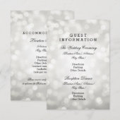 Wedding Guest Information Silver Glitter Lights Informatiekaartje (Voorkant / Achterkant)