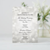 Wedding Guest Information Silver Glitter Lights Informatiekaartje (Staand voorkant)