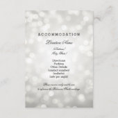 Wedding Guest Information Silver Glitter Lights Informatiekaartje (Achterkant)