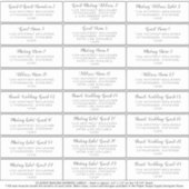 Wedding Guest Mailing Address Sticker (Voorkant)