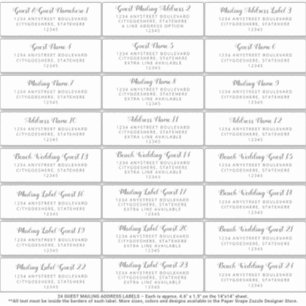 Wedding Guest Mailing Address Sticker