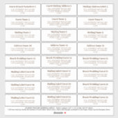 Wedding Guest Mailing Adres Sticker Brown (Vel)