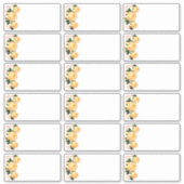 Wedding Guest Naam Etiketten Oranje Floral toevoeg Sticker (Voorkant)