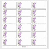 Wedding Guest Naam Etiketten Paarse Floral toevoeg Sticker (Vel)