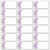 Wedding Guest Naam Etiketten Paarse Floral toevoeg Sticker (Voorkant)