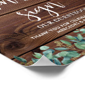 Wedding Guest Rustic Wood Greenery String Lights Poster (Hoek)