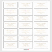 Wedding Guest Vooraf geadresseerde labels Boho Gol (Vel)