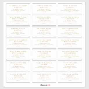 Wedding Guest Vooraf geadresseerde labels Boho Gol