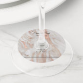 Wedding Guest Wine Marker Identifier Roos Gold Wijnglaslabel (Dichtbij)