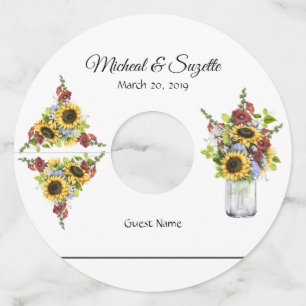 Wedding Guest Wine Marker Identifier Zonnebloem Wijnglaslabel