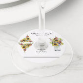 Wedding Guest Wine Marker Identifier Zonnebloem Wijnglaslabel (Dichtbij)