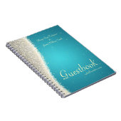 Wedding Guestbook Dazzling Sparkles Turquoise Notitieboek (Rechterzijde)
