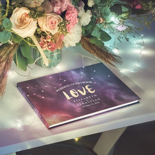 Wedding Guestbook Galaxy Star Nebula Constellation Gastenboek