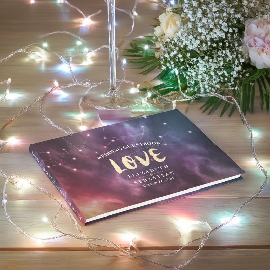 Wedding Guestbook Galaxy Star Nebula Constellation Gastenboek