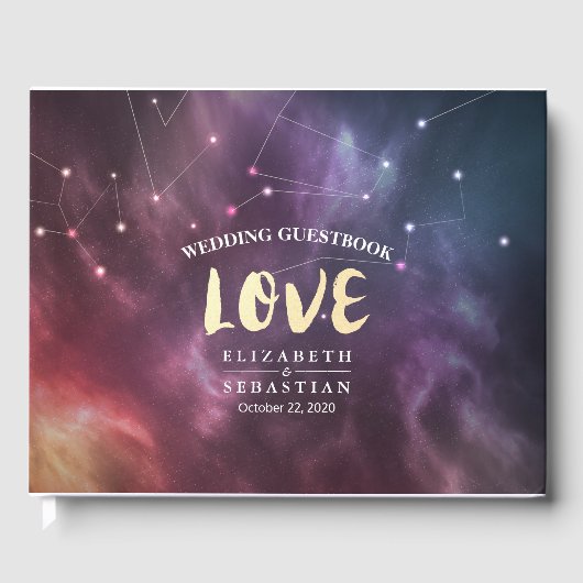 Wedding Guestbook Galaxy Star Nebula Constellation Gastenboek (Voorkant)