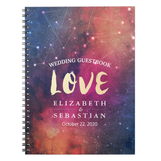 Wedding Guestbook Galaxy Star Nebula Constellation Notitieboek (Voorkant)